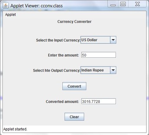 Java Swing GUI–Currency Converter